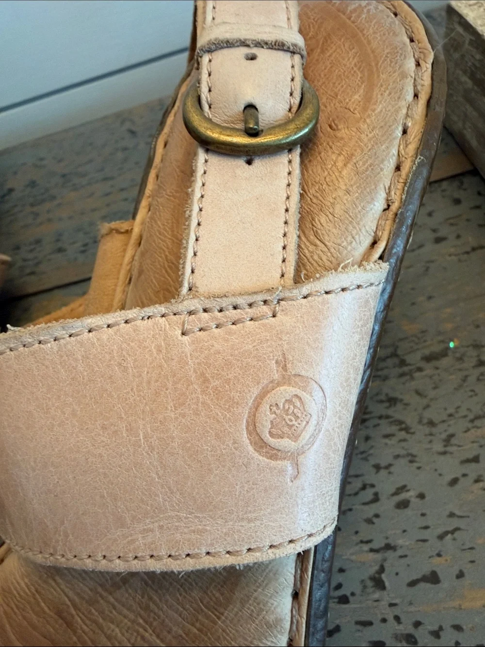 Born Seak Sling Back Sandals Tan 8M
